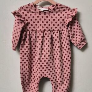 Mabel + Honey Pink Floral Baby Romper